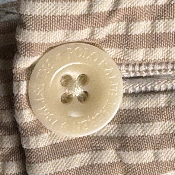 Polo Ralph Lauren Men’s Bermuda Shorts 46 Beige Brown Striped Seersucker Cotton - Picture 3 of 11
